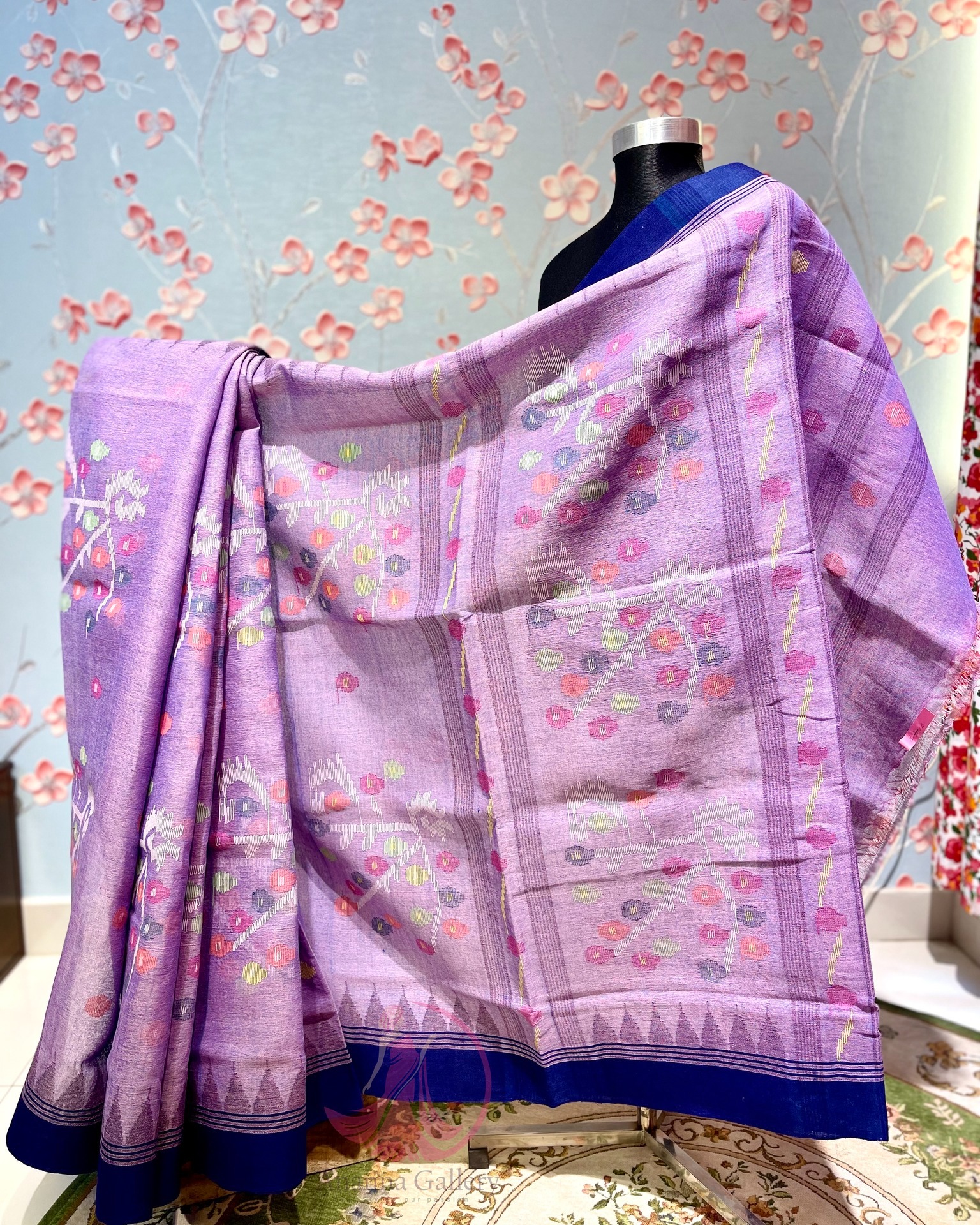 Orchid Purple Monipuri Saree - Image 1